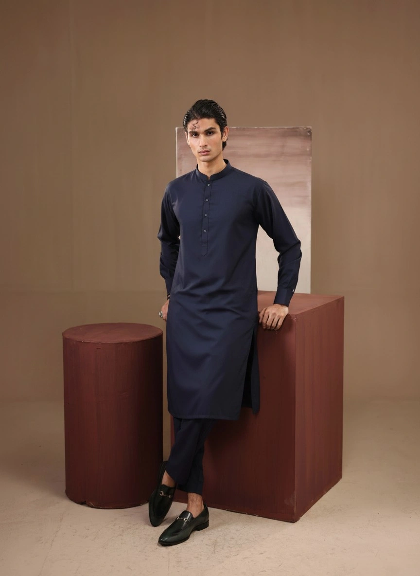 BLUE CASUAL KAMEEZ SHALWAR