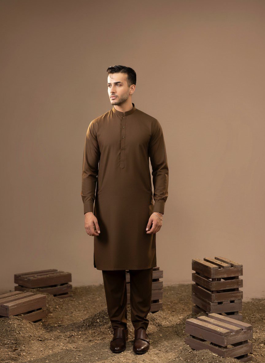 BROWN CASUAL KAMEEZ SHALWAR