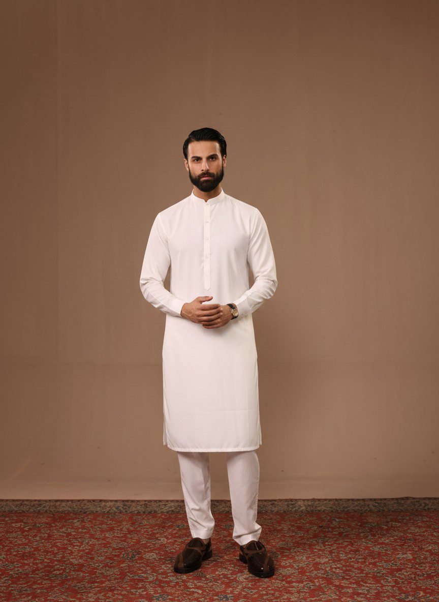 CASUAL OFF-WHITE KAMEEZ SHALWAR