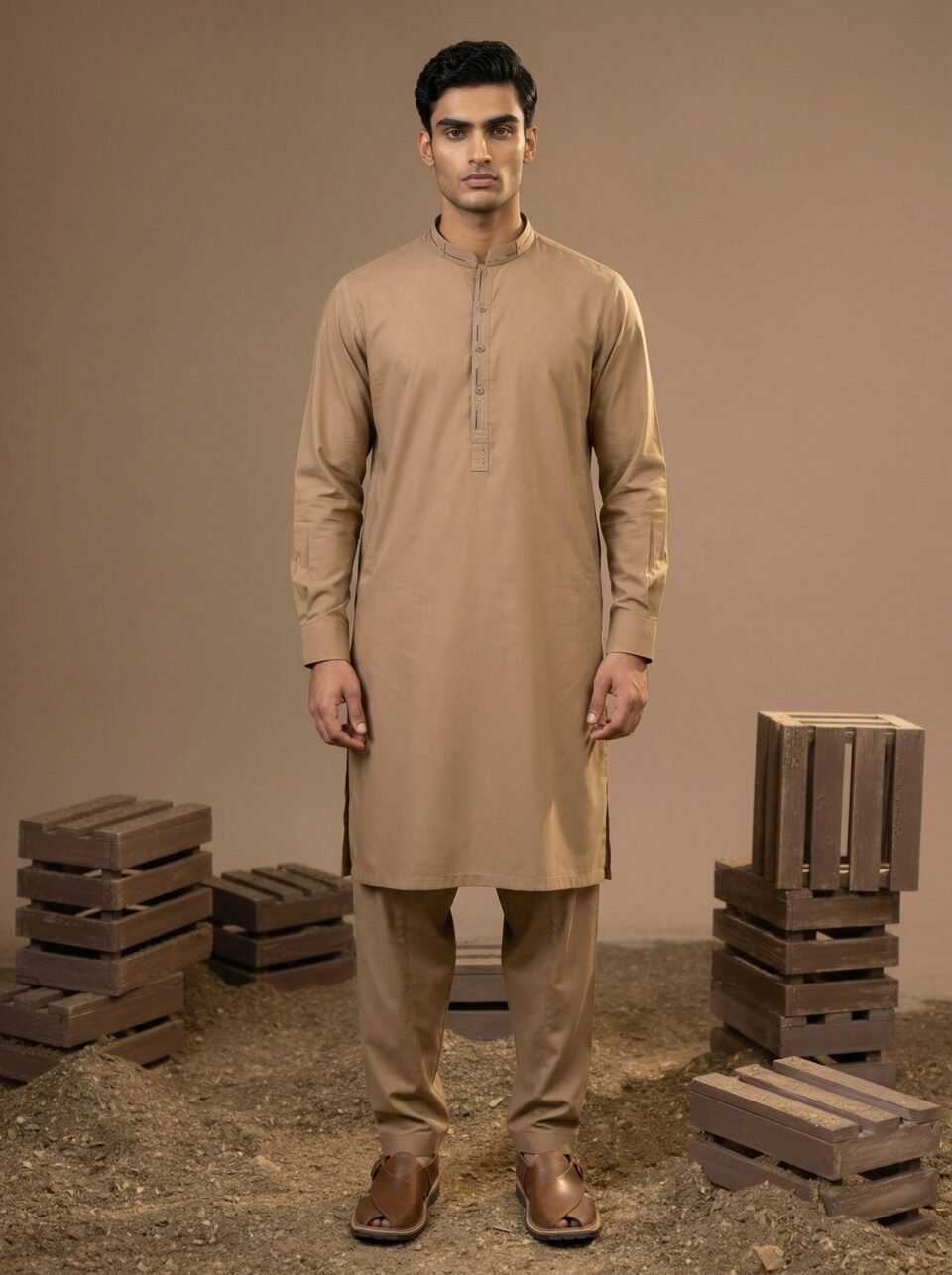 CLASSIC BROWN KAMEEZ SHALWAR