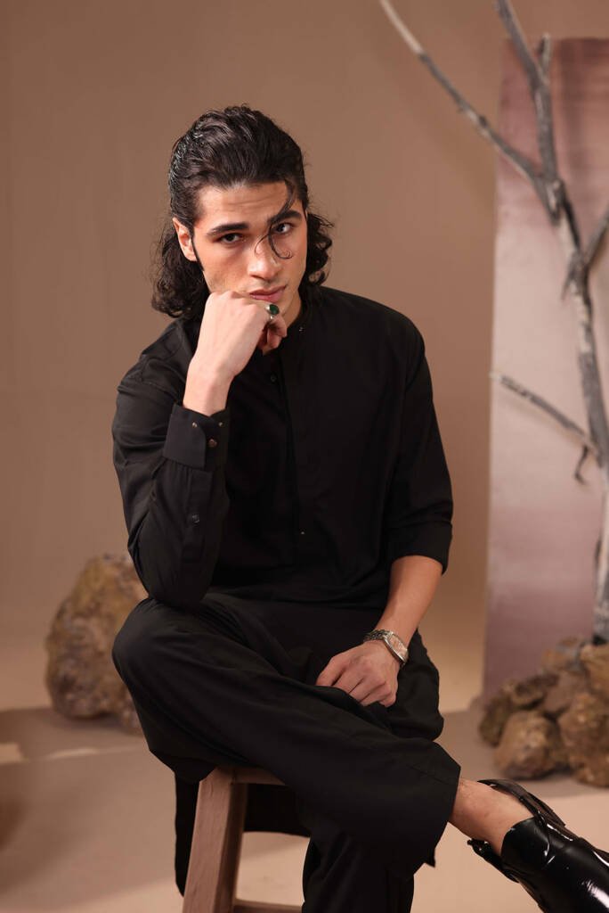SMART BLACK BAND DESIGNED SHALWAR KAMEEZ