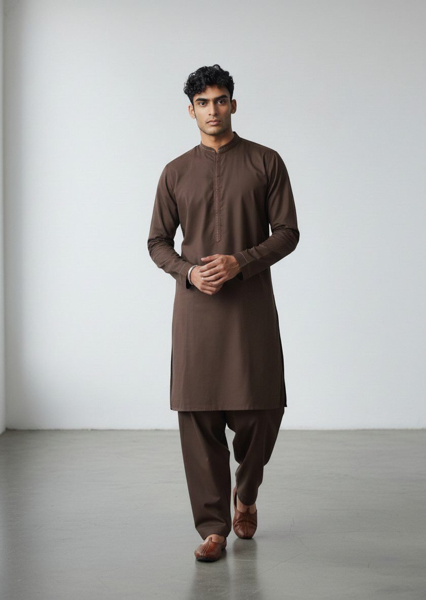 CLASSIC BROWN KAMEEZ SHALWAR