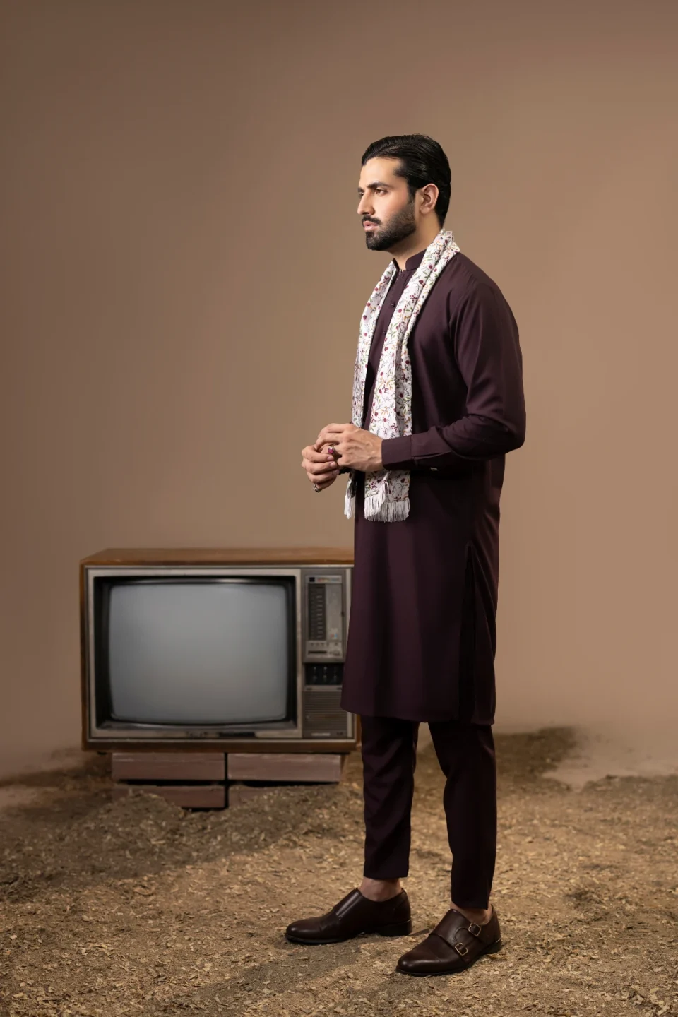 PLUM CASUAL KAMEEZ SHALWAR