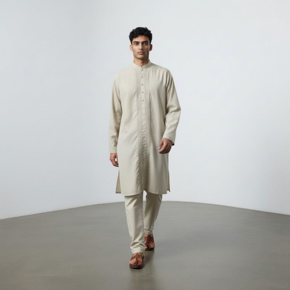 Sage Center-Panel Designed Kurta Trouser