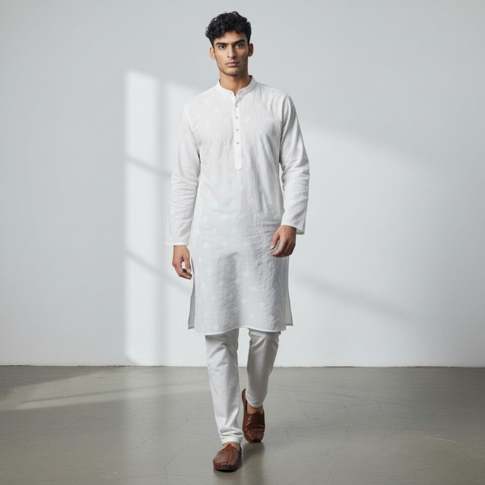 Pearl Schiffli EMBROIDED SUIT