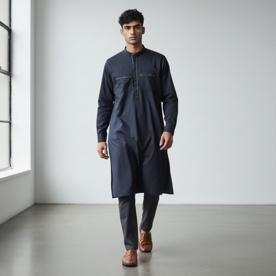 Dark Navy Blue Kurta Trouser
