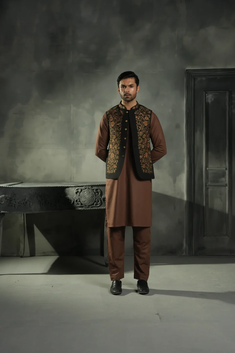 Gul-e-Siyah Waistcoat & Shalwar Kameez