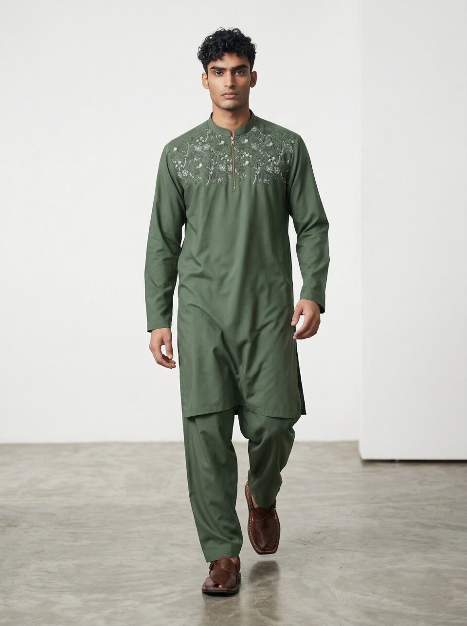 Sage Floret Kurta Trouser